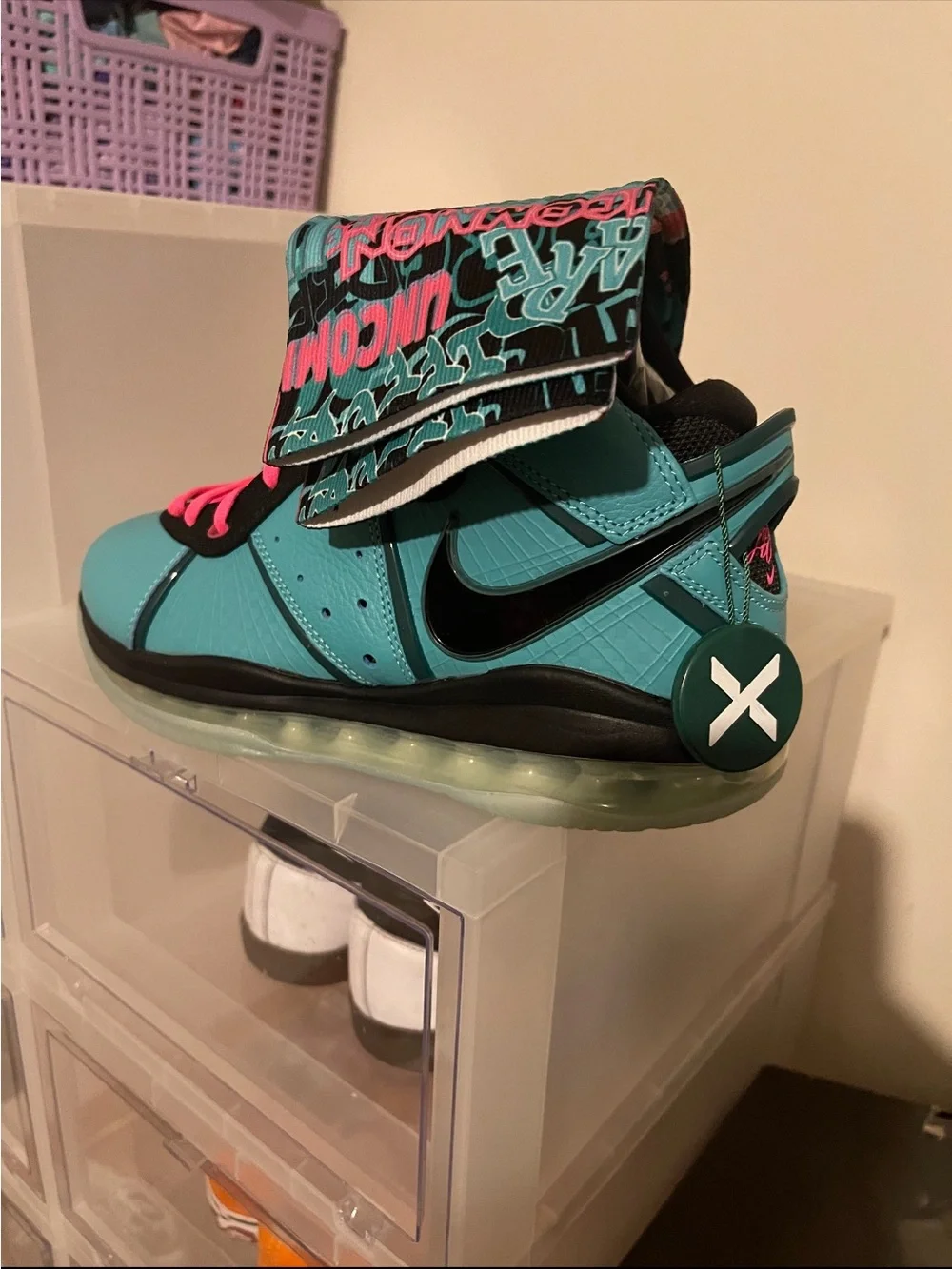 Nike mens Teal and Pink H-Top Sneaker